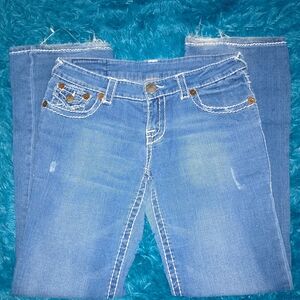 True Religion Medium Blue Straight Leg Jeans